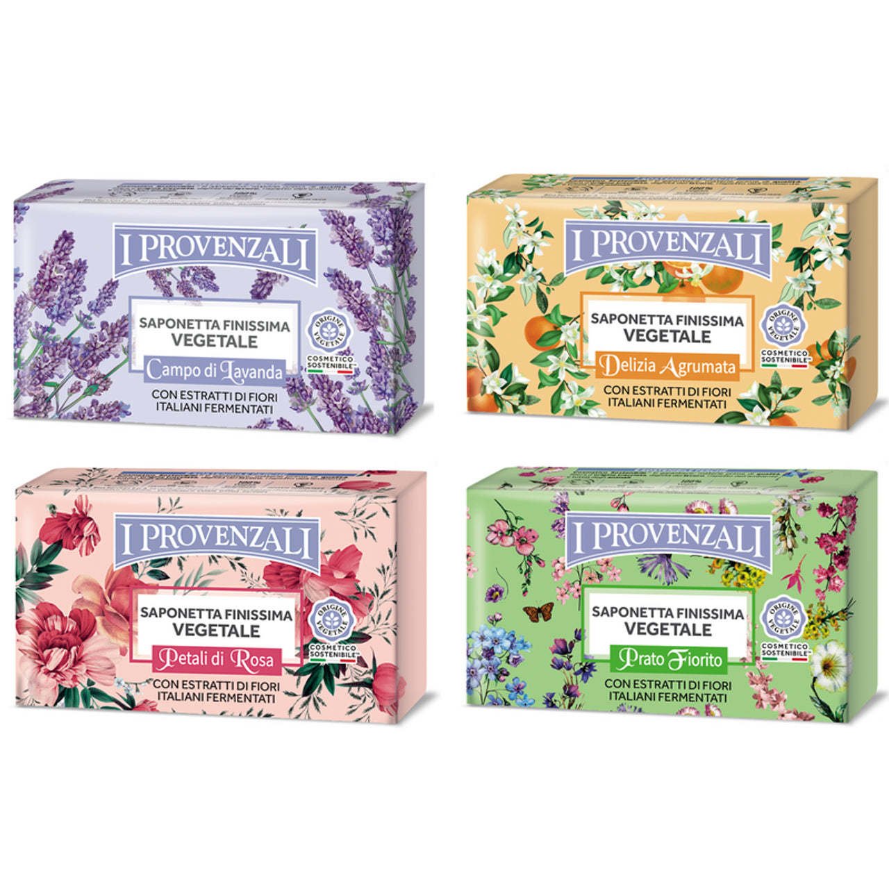 Cestino Regalo con 5 Saponette Naturali – Lavanda, Fiori, Rosa e Agrumi