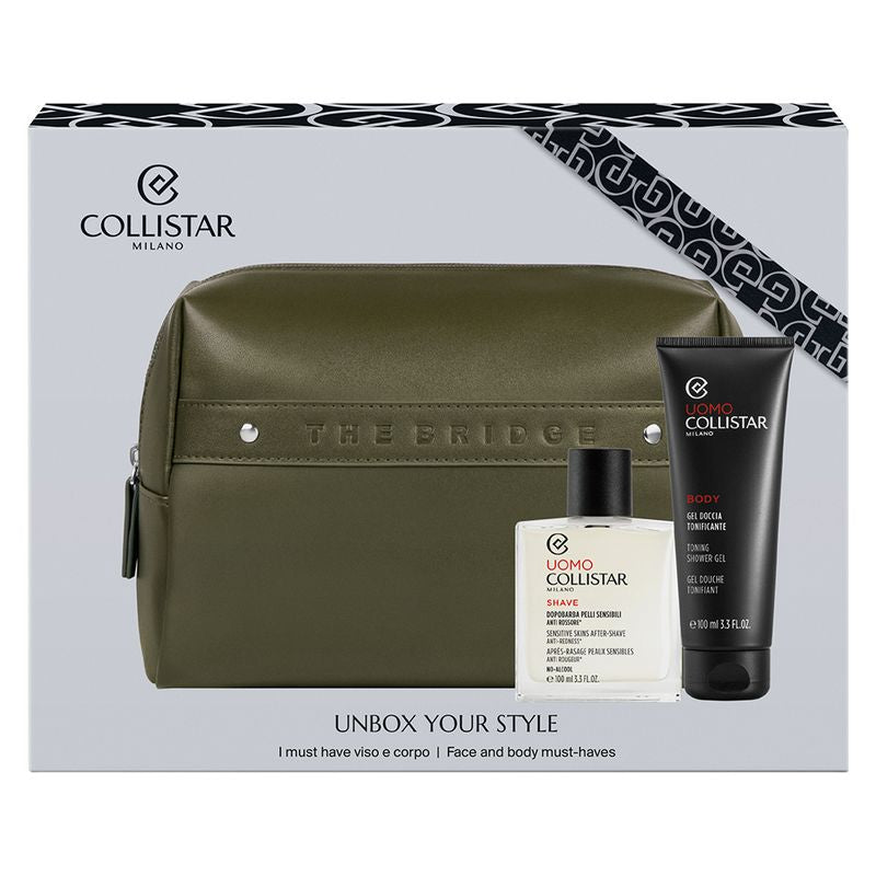 Beauty Case Uomo con After Shave 100ml + Shower Gel 100ml Pelli Sensibili