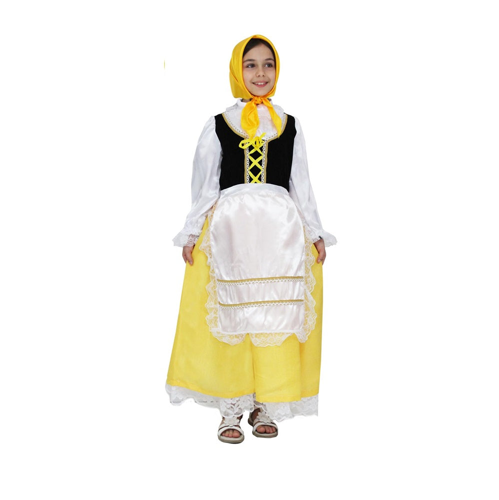 Costume Popolana Giallo Tg 3/4anni a 11/12anni