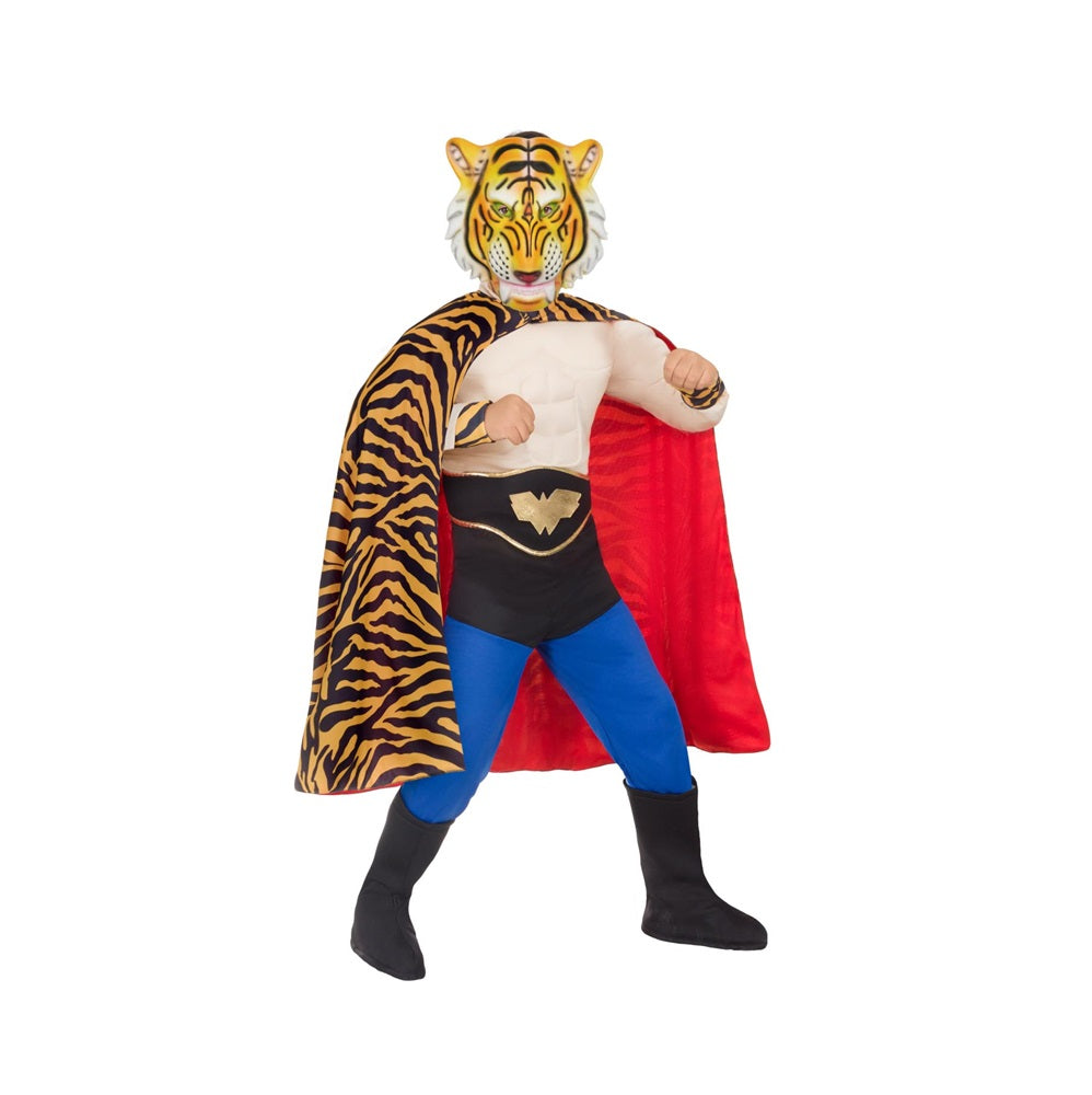 Costume Tigre con muscoli Tg 5/6 anni a 10/11 anni