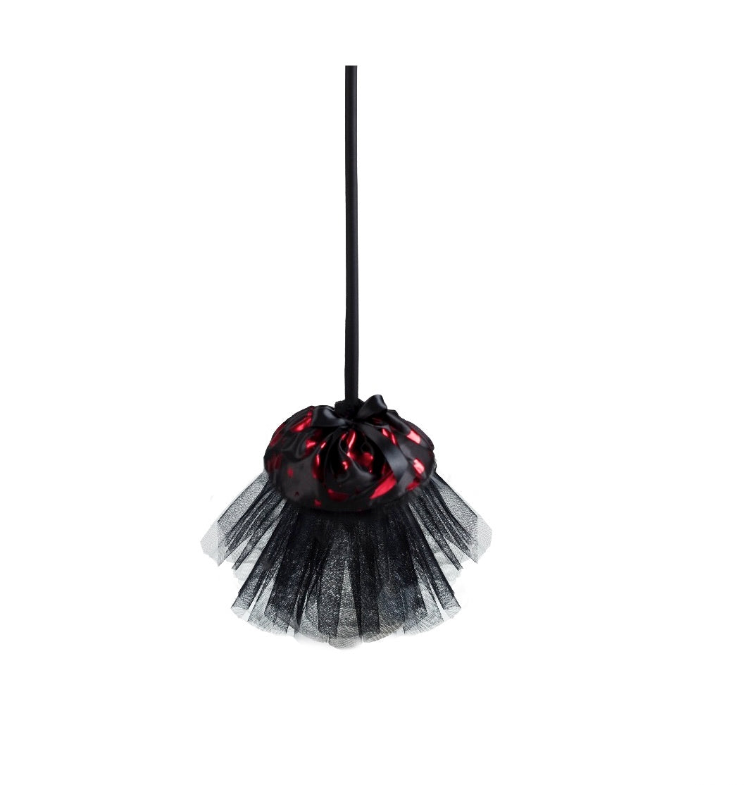 Scopa Strega in Tulle Rosso