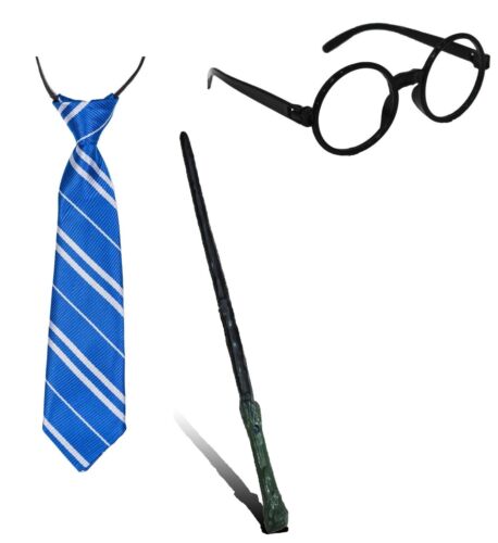 Set Harry Potter Cravatta Bacchetta Occhiali Scopa mago strega (Scegli il Kit)