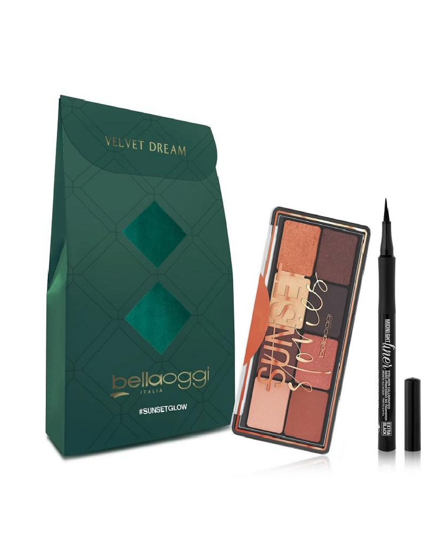 SUNSET GLOW Cofanetto Trucco – Palette Occhi + Midnight Liner