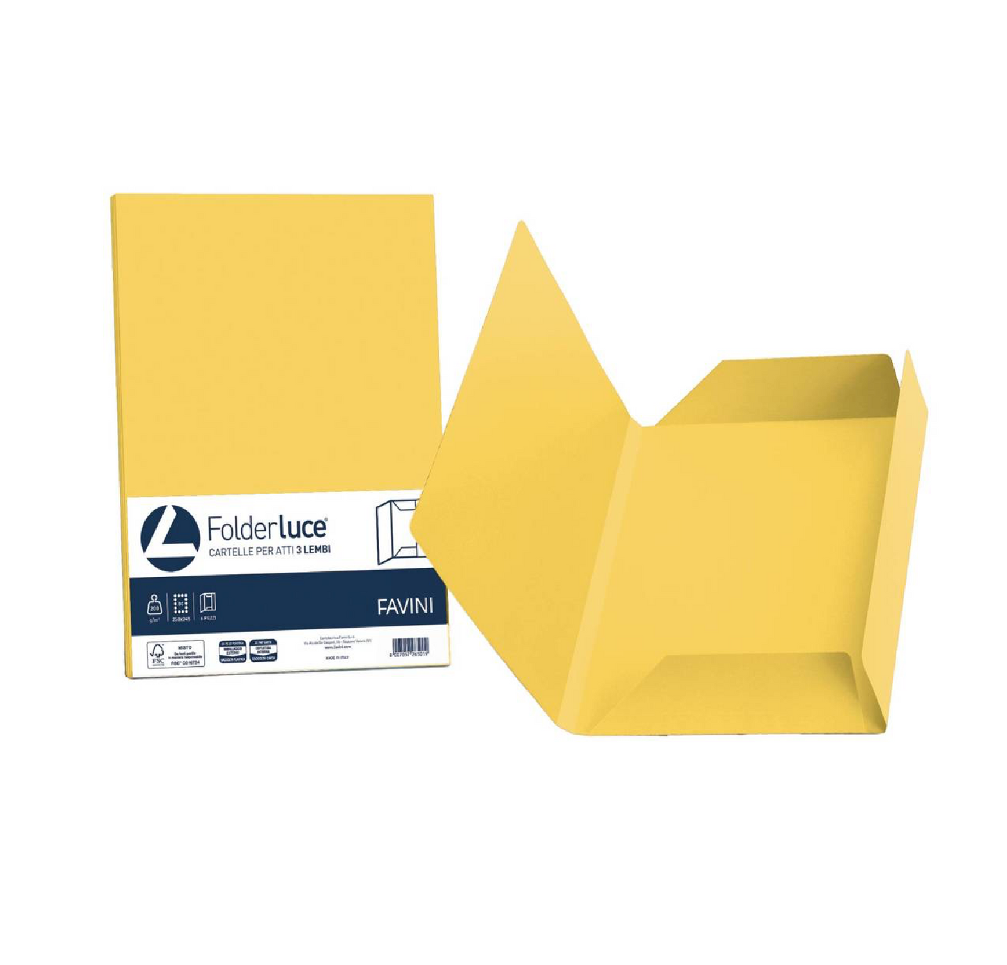 Cartelle tre Lembi 25pz Giallo sole