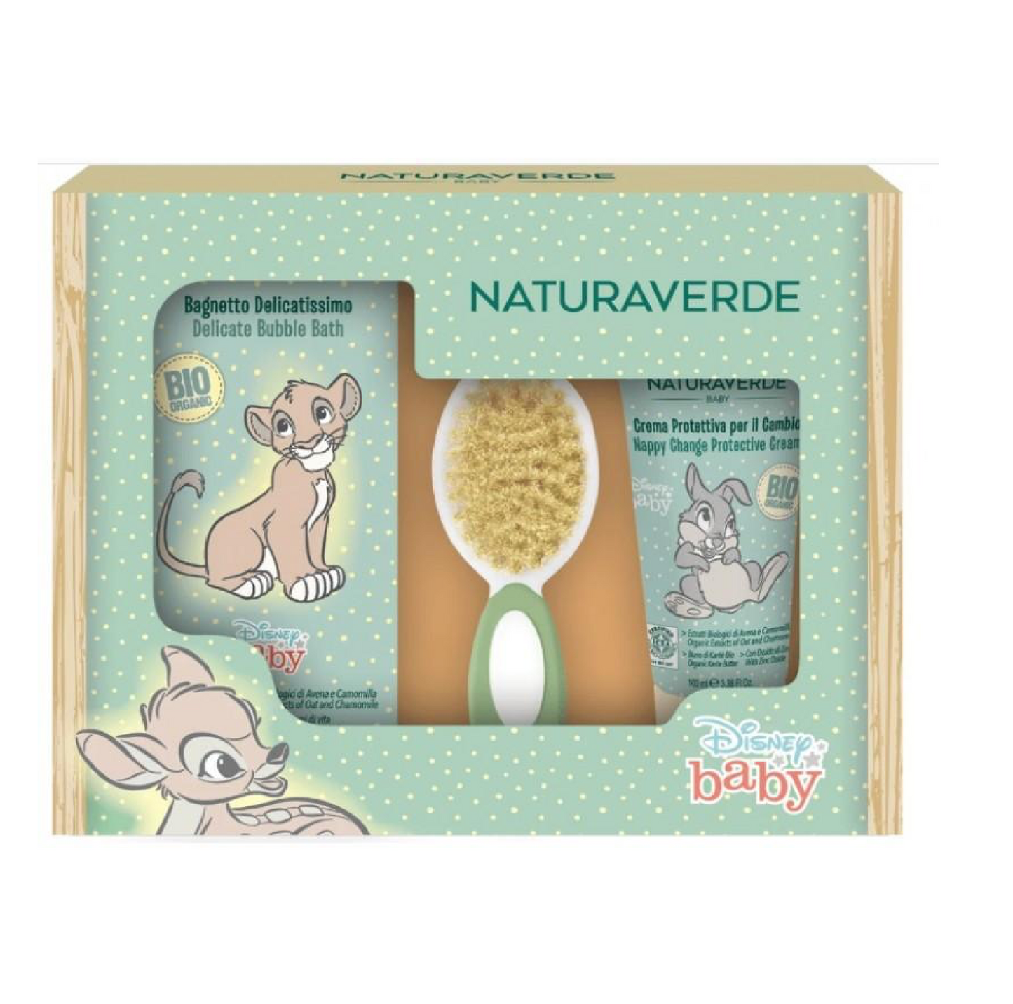 Cofanetto Bagnetto Delicatissimo Baby Leoncino con Spazzola e Crema Cambio