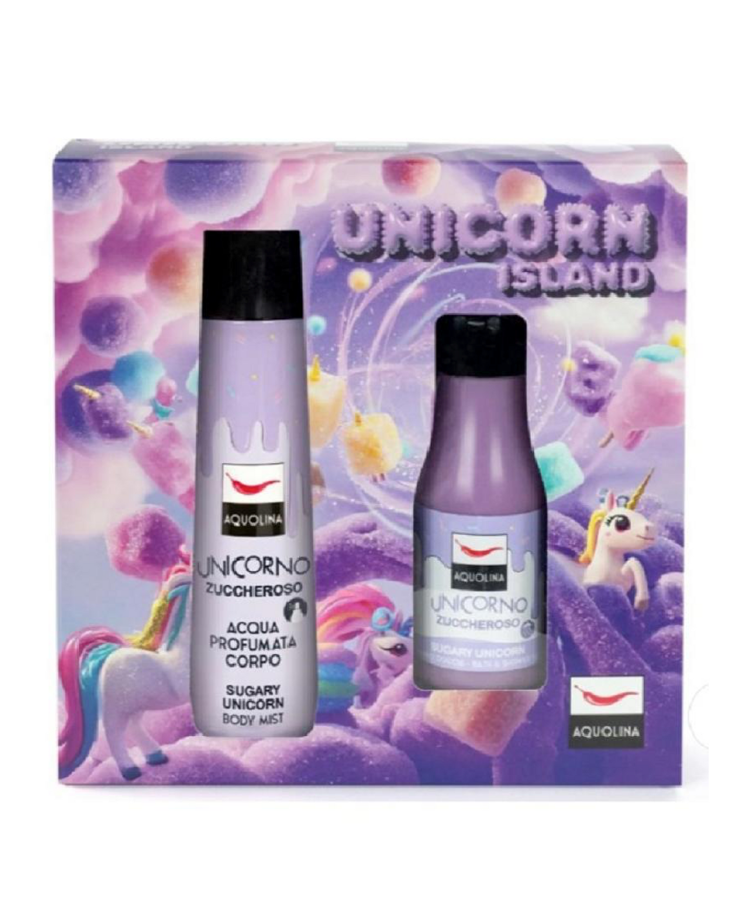 Unicorn Island Unicorno Zuccheroso – Confezione Regalo Acqua Profumata + Shower gel