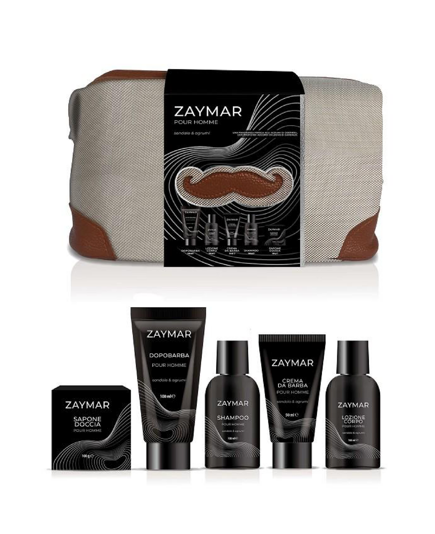 Cofanetto Pour Homme – Beauty Case con Shampoo, Bagnolatte, After Shave, Crema Barba e Saponetta
