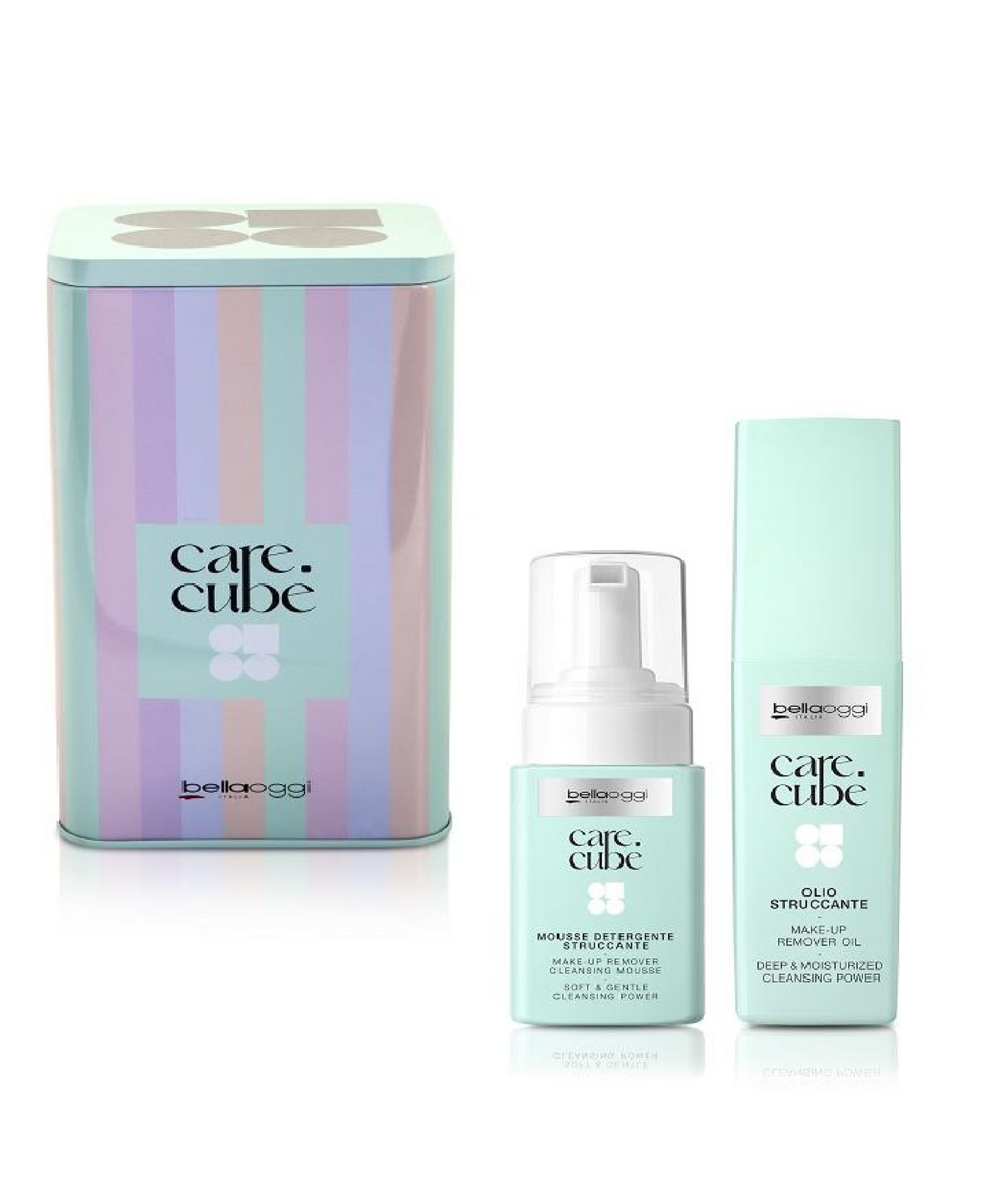 CARE CUBE Cofanetto Skincare – Mousse Detergente Struccante + Gel Oil Struccante