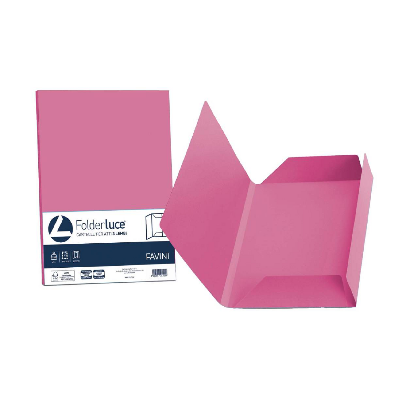 Cartelle tre Lembi 25pz Ciclamino