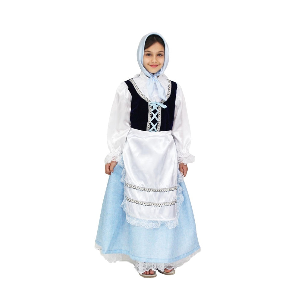 Costume Popolana Celeste Tg 3/4anni a 11/12anni