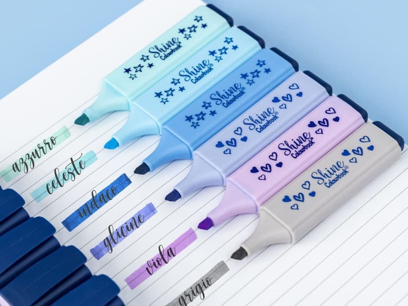 Evidenziatori Colourbook Shine Pastello6-12 pz