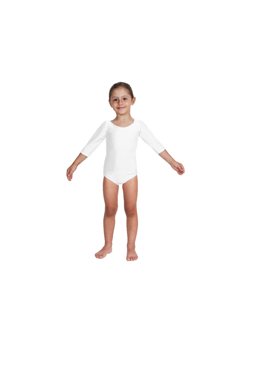 Body Danza Lycra Manica Tre Quarti Bianco