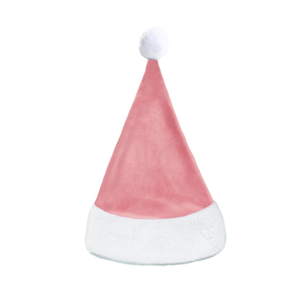 Cappello Babbo Natale rosa in Velluto