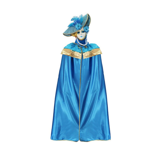 Costume Domino Veneziano Paillettes Turchese