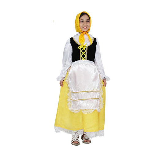 Costume Popolana Giallo Tg 3/4anni a 11/12anni