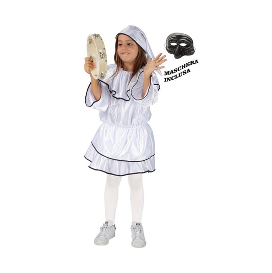 Costume Pulcinella Bambina Tg 5/6anni a 12/13anni