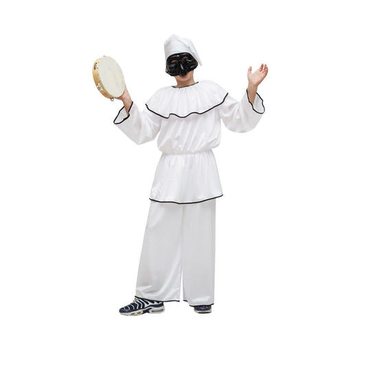 Costume Pulcinella Bambino Tg 5/6anni a 12/13anni