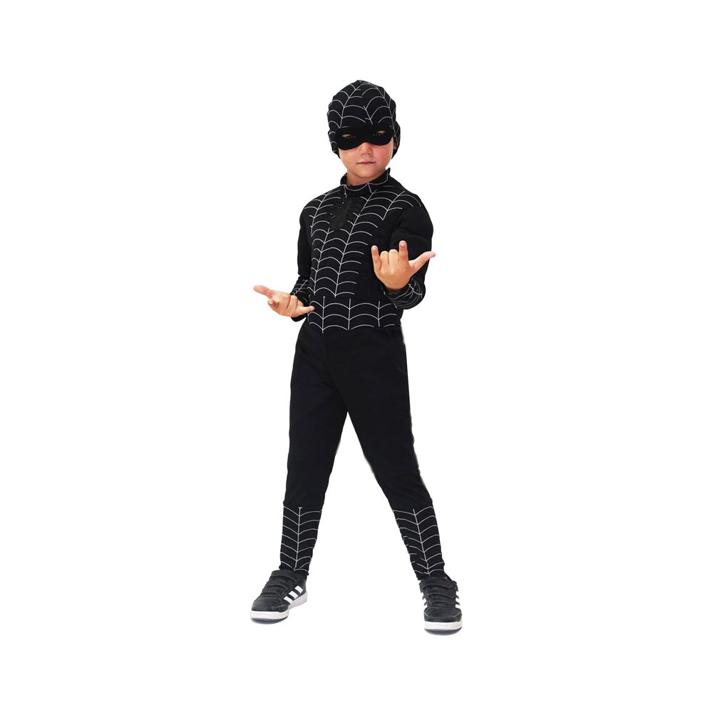 Costume Uomo Ragno Nero Bambino Tg 3/4anni a 9/10anni
