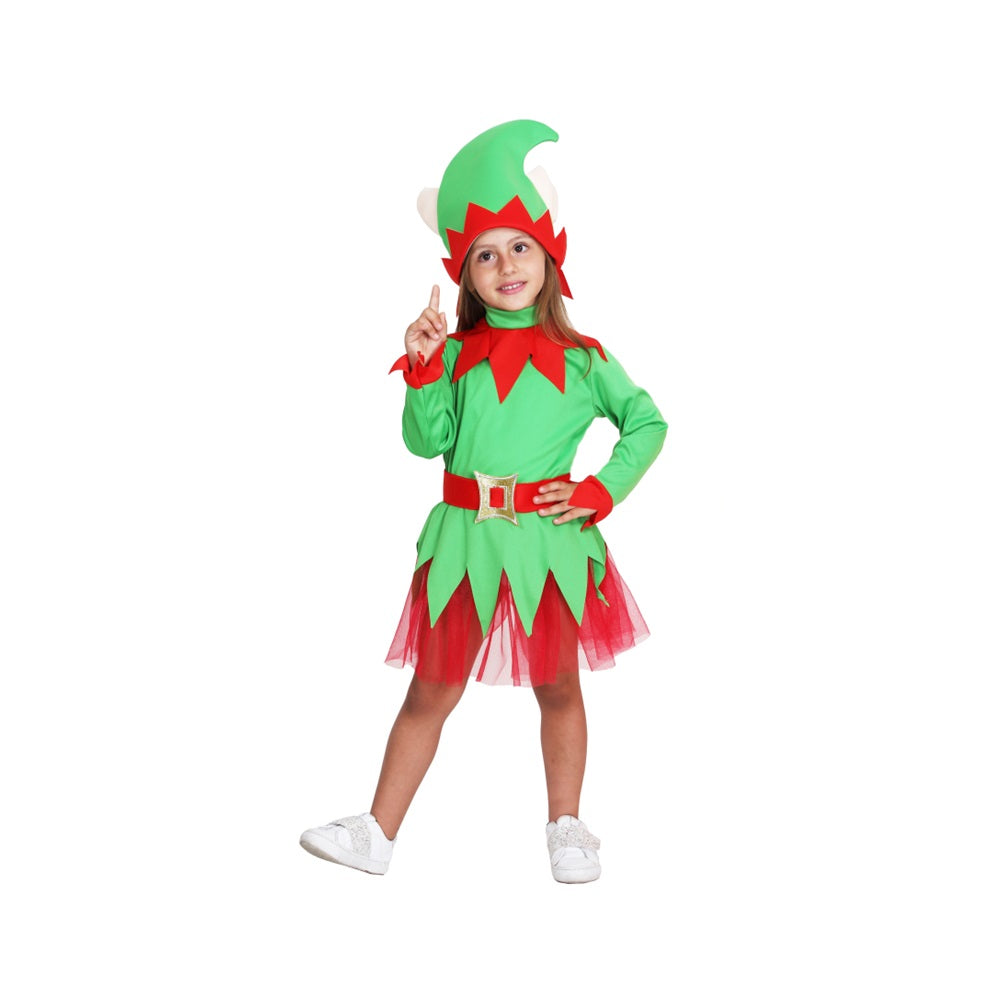 Elfetta di Babbo Natale da 19/24mesi a 5/6anni