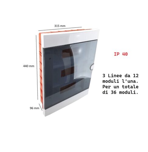 Quadro elettrico IP40 2 moduli 6-9-12-16-24-36