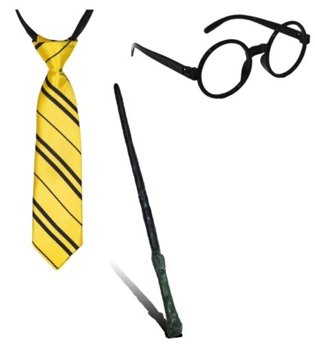 Set mago Cravatta Bacchetta Occhiali Scopa mago strega (Scegli il Kit)