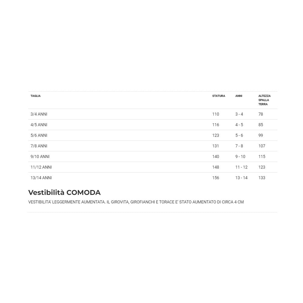 Tunica Rossa Tg 3/4 anni a 13/14 anni e Tg U