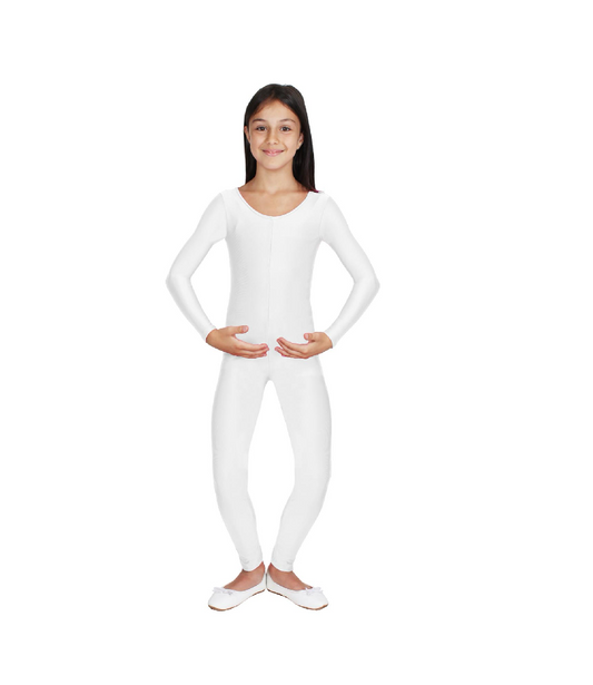 Tuta in Lycra Bianco Bambina