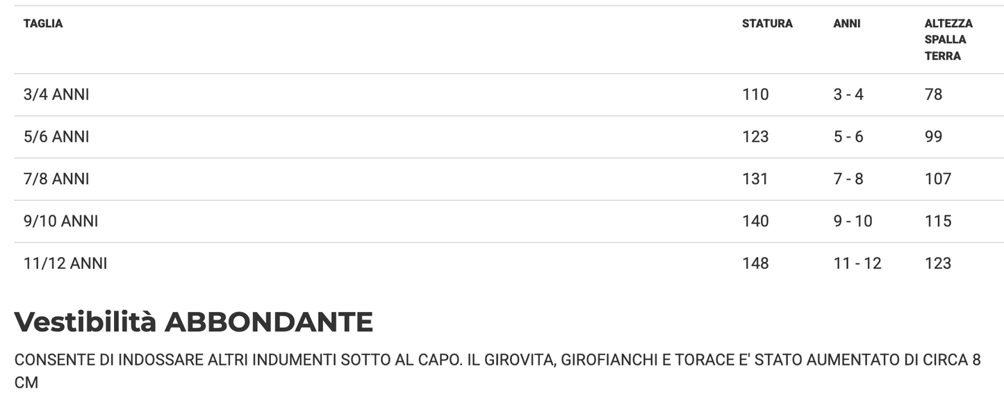 Costume Pastore Bambino Tg 3/4anni a 11/12anni