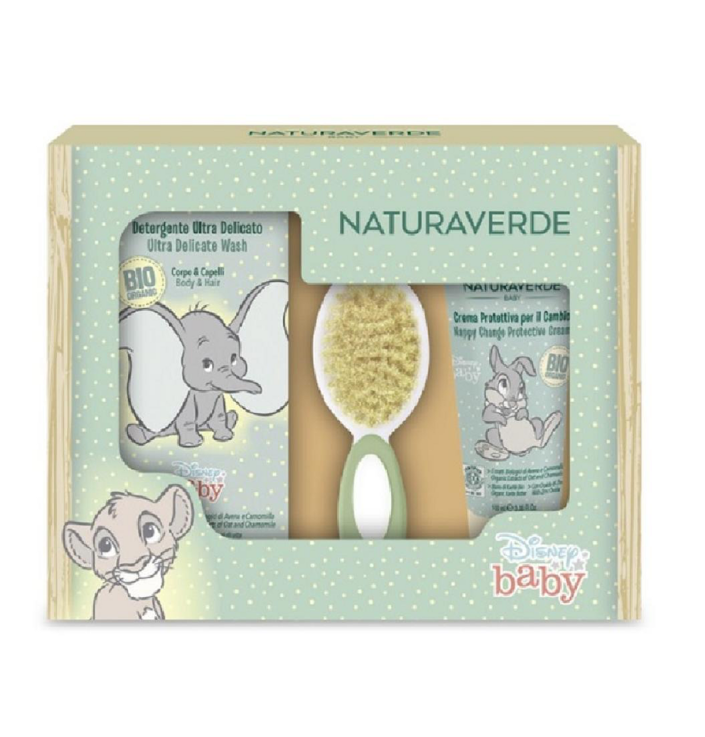 Cofanetto Bagnetto Delicatissimo Baby Elefantino con Spazzola e Crema Cambio