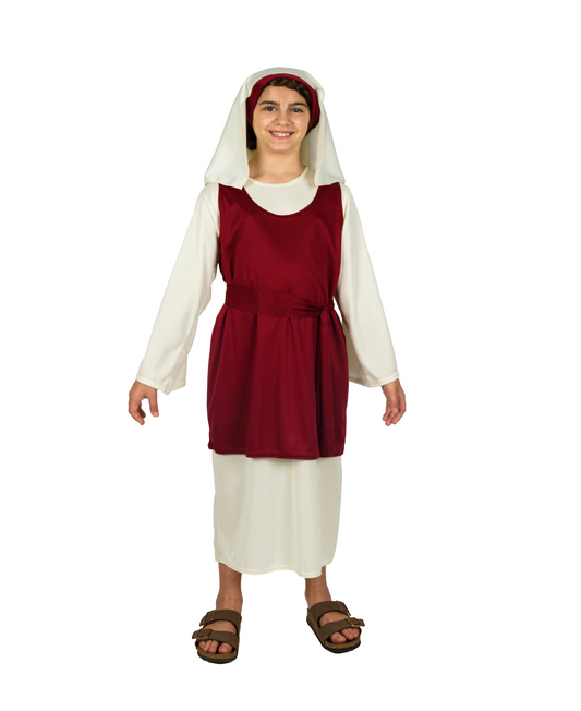 Costume Pastorella del Presepe Bordeaux Bambina Tg 3/4 anni a 11/12anni