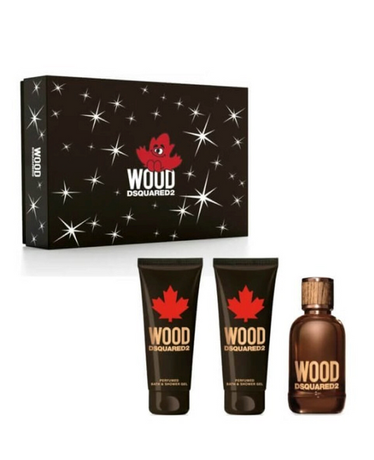 Cofanetto DSquared2 Wood Pour Homme – Eau de Toilette + Shower Gel + After Shave Balm