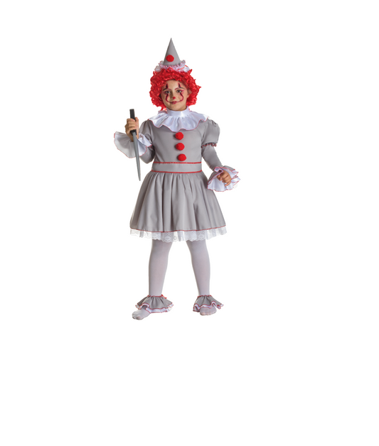 Costume Pagliaccetta Horror Tg 3-4 a 11-12 anni