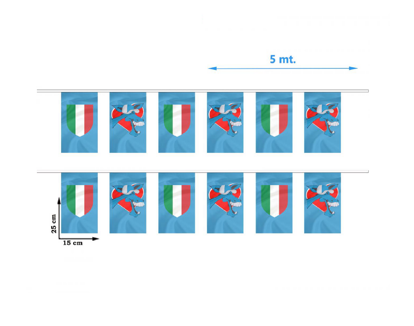 Festone Napoli con Bandierine 5mt