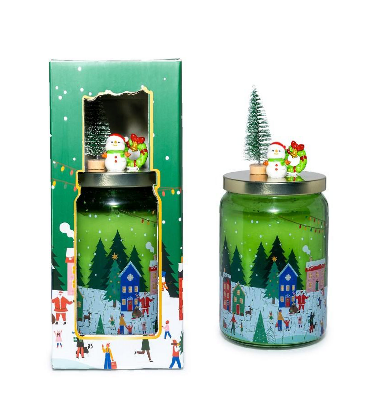 Candela Arancia e Cannella con Coperchio Decorato