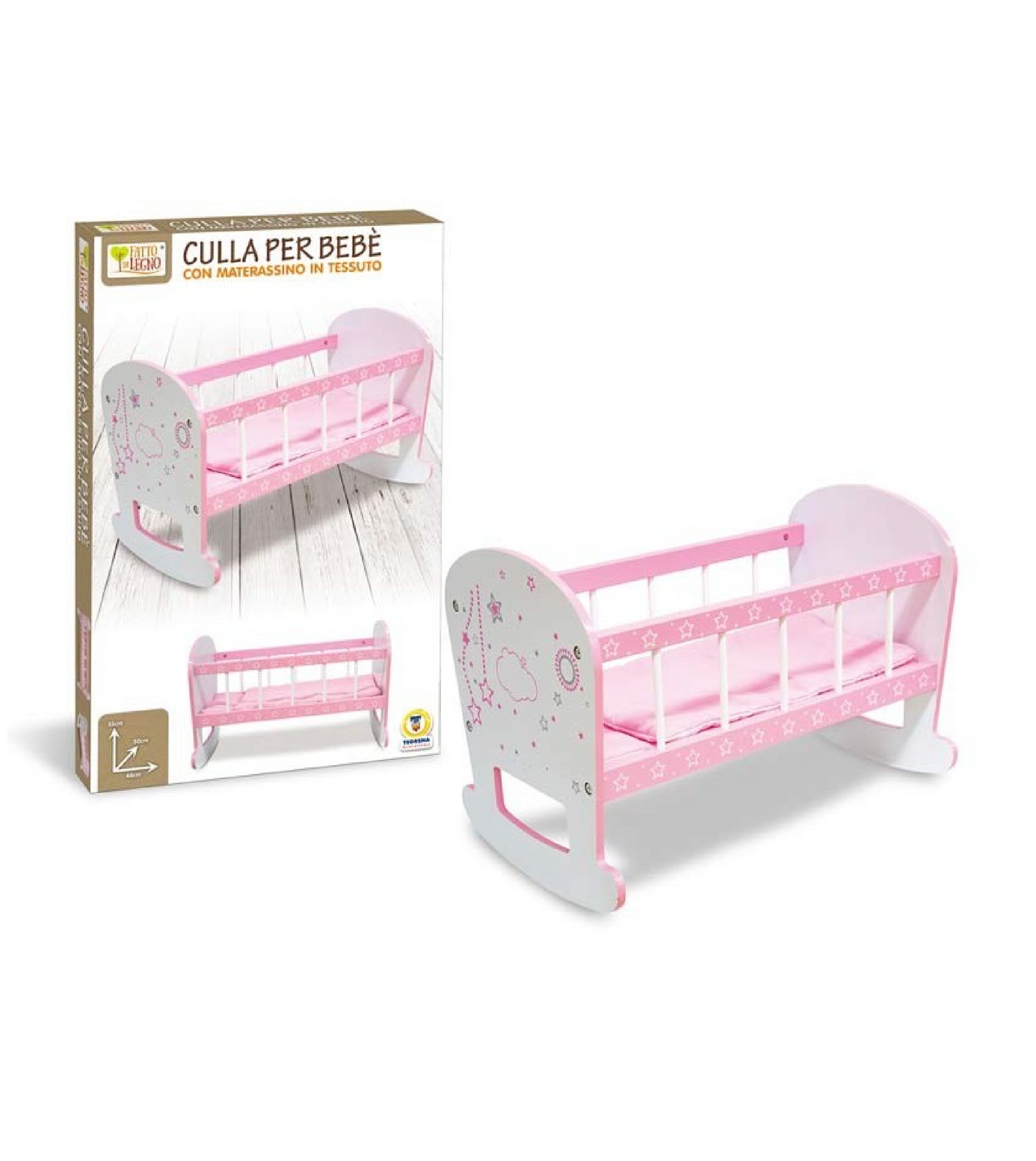 Culla per Bebè in Legno Accessorio Bambole