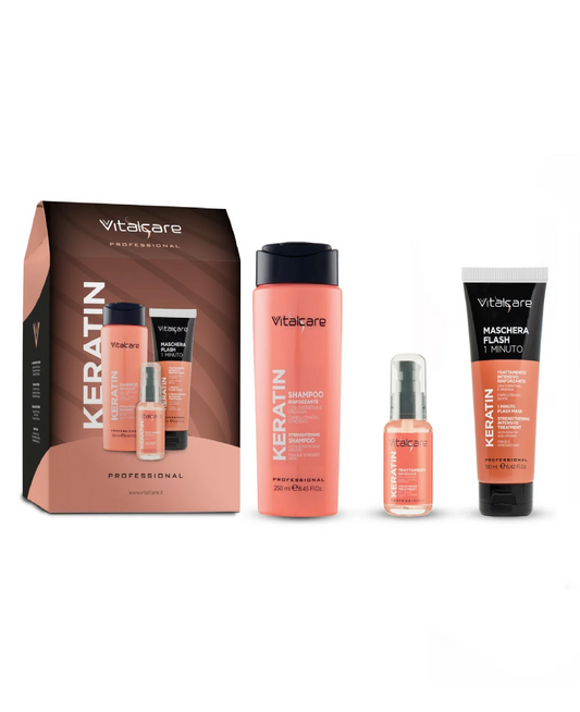 Cofanetto Keratin – Shampoo, Maschera e Trattamento Rinforzante