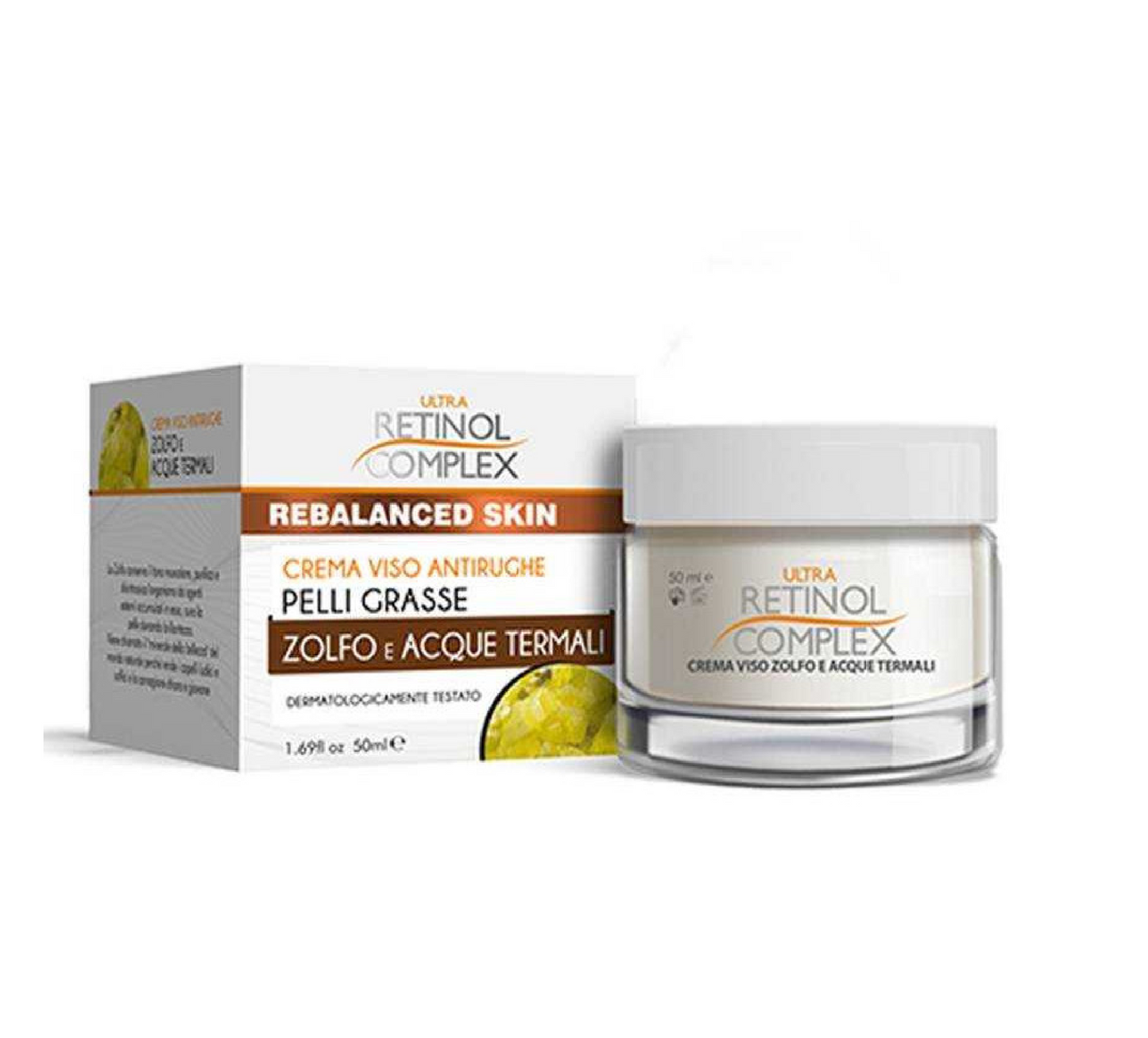 Rebalanced Skin Crema Viso Antirughe Pelli Grasse Zolfo e Acqua Termali