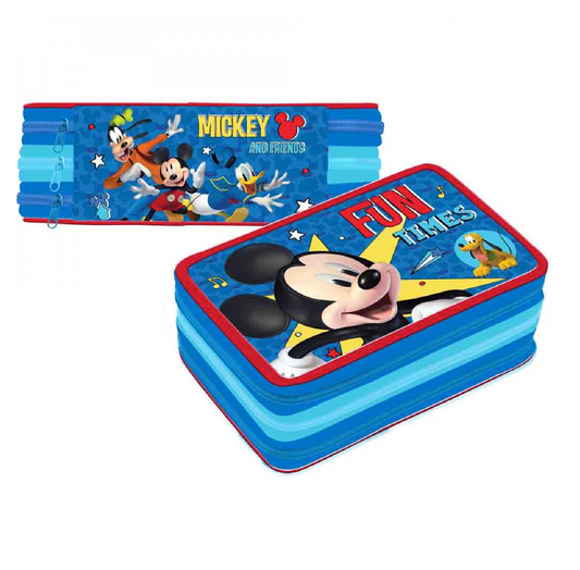 Astuccio 3 zip Mickey Mouse