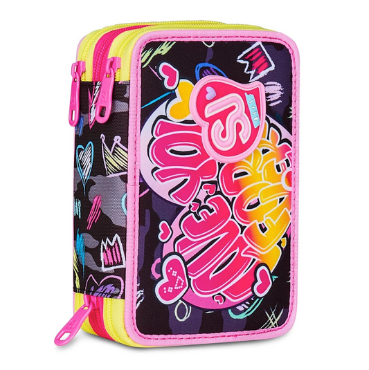 Astucci 3 Zip Sj Game led Girl