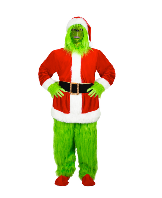 Costume Grinch Babbo Natale Tg M a XXL