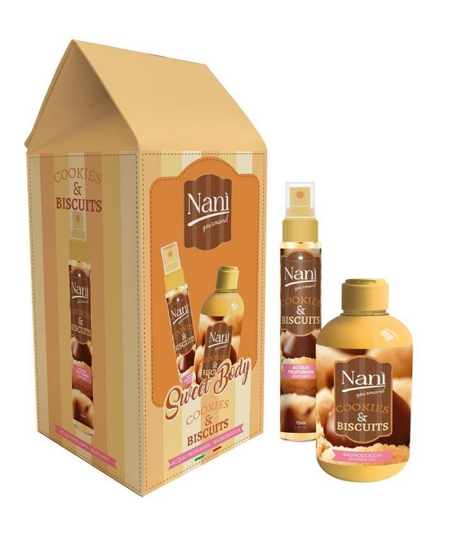 Gourmand Cookies & Biscuits – Cofanetto 75ml Acqua Profumata + 300ml Bagnodoccia