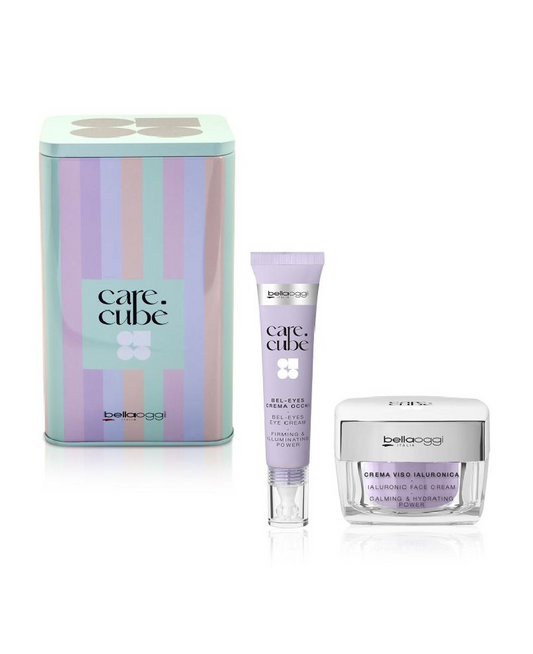 CARE CUBE Cofanetto Skincare – Crema Viso Ialuronica + Crema Contorno Occhi