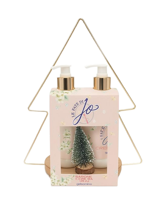 Cofanetto Albero di Natale – Set Sapone Mani 360ml + Crema Mani 360ml al Gelsomino