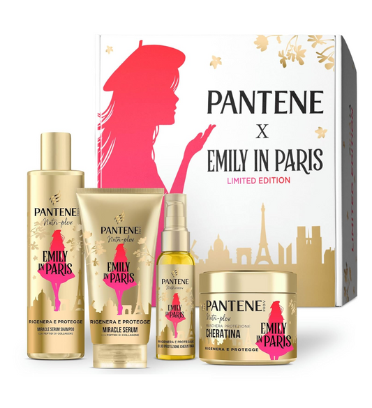 Emily in Paris Set Capelli – Maschera 300ml + Balsamo 150ml + Shampoo 250ml + Olio Nutriente