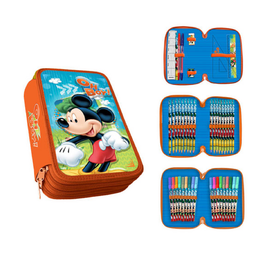 Astuccio 3 zip Mickey Mouse