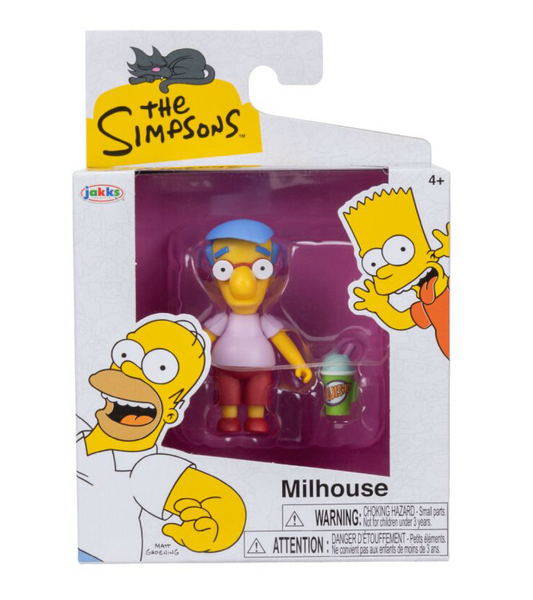 The Simpsons Milhouse con Squishee – Action Figure da Collezione Personaggio 6,5 cm