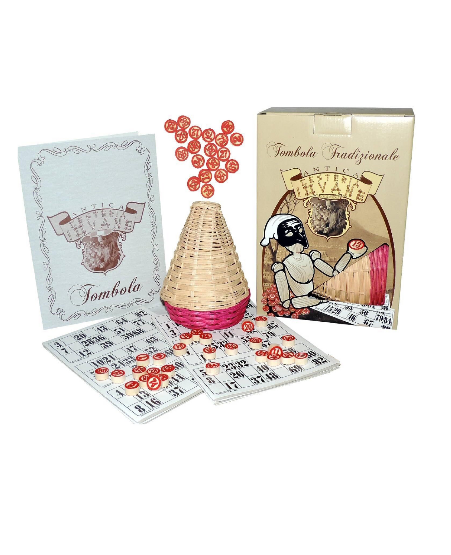 Tombola Tradizionale con Cestino in Vimini