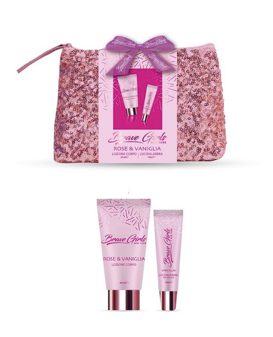 Pochette Rose e Vaniglia – Lip Gloss + Balsamo Labbra