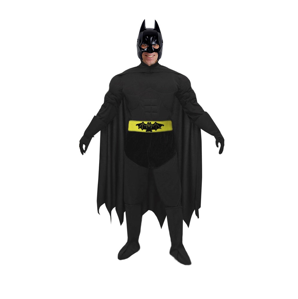 Costume Pipistrello Nero Con Muscoli Adulto Tg M a XL