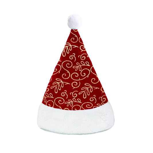 Cappello di Babbo Natale in Velluto Decorato